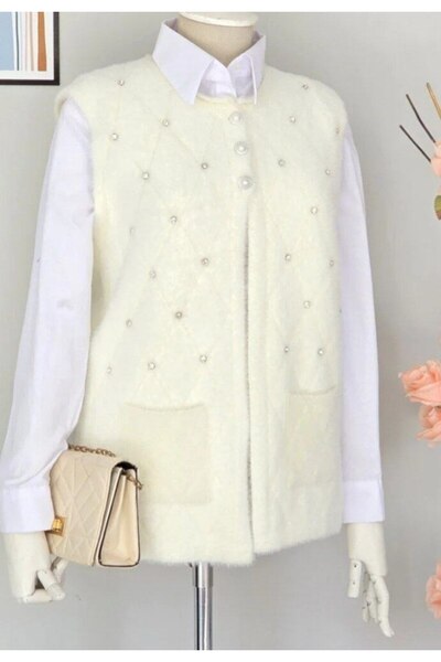 LİFERA Stone-Embellished Plush Vest