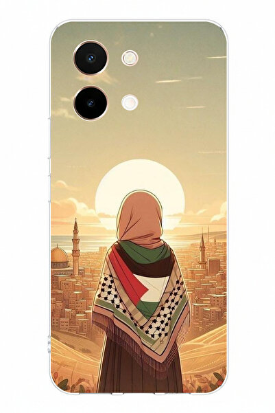 TechTree حافظة سيليكون مطبوعة متوافقة مع هاتف Vivo Y28 من نوع Filistine Freed...