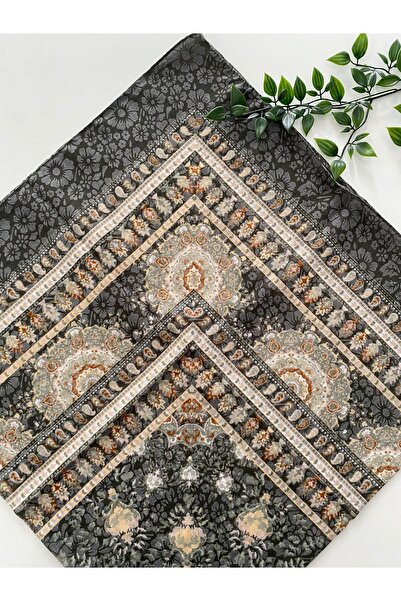 Zambak Eșarfă din bumbac cu model de țiglă, de dimensiuni mari