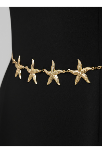 NEW JOURNAL Women's Gold Color Metal Starfish Waist Chain Be3003
