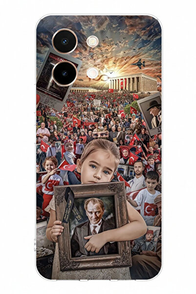 TechTree حافظة سيليكون مطبوعة بصورة أنتيكابير أتاتورك متوافقة مع هاتف Vivo Y28