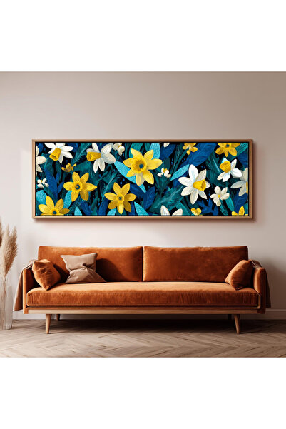 Tuba Decor Tek Parça Gerçek Ahşap Yatay Panorama Çerçeveli Tablo renkli tablo...