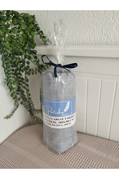 Patiska 100 x 200 cm Tek Kişilik Lastikli Pamuklu Kumaş Çarşaf Takımı