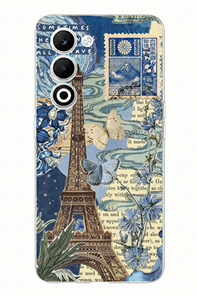 TechTree حافظة سيليكون مطبوعة متوافقة مع هاتف OPPO A5 4G بتصميم باريس وبرج إيفل