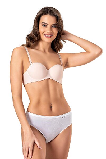 OBJE Kadın Ten Straplez Dikişsiz Push-Up Sütyen