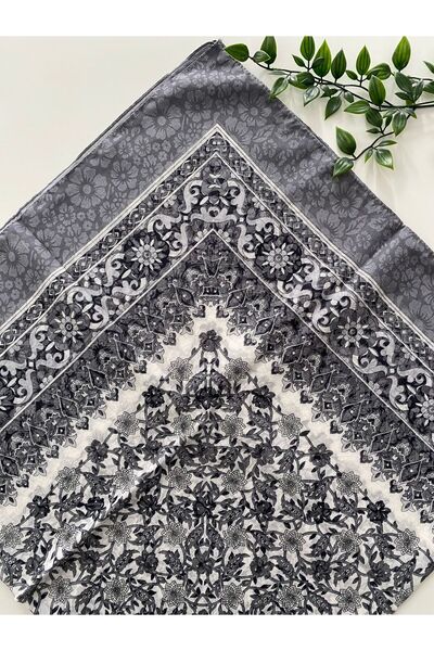 Zambak Eșarfă din bumbac cu model vintage, de dimensiuni mari