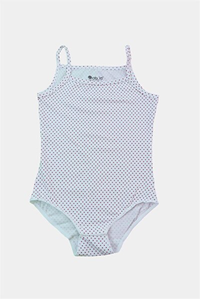 OBJE Girl's Red Polka Dot Snap Fastener Bodysuit with String Straps