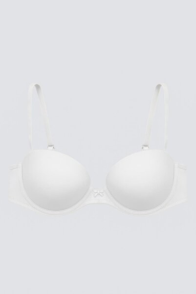 OBJE Women's White Padded Strapless Bra
