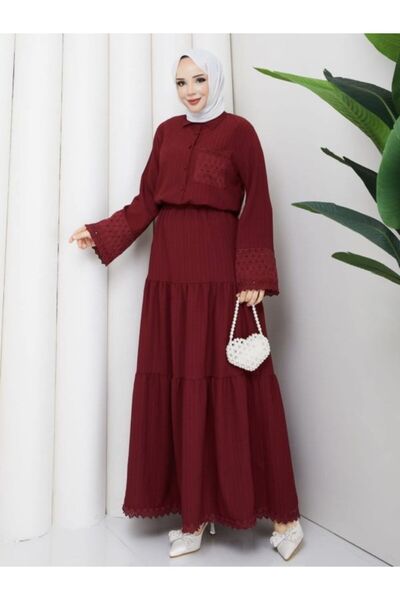 SHİROSA Double-Layered Top and Bottom Lace Detailed Set