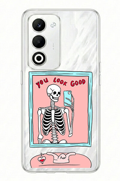 TechTree حافظة سيليكون مطبوعة بتصميم هيكل عظمي متوافقة مع هاتف OPPO A5 4G