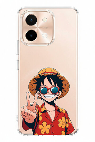 TechTree حافظة من السيليكون مطبوعة بتصميم مونكي دي لوفي متوافقة مع هاتف Vivo Y28