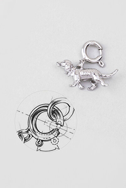 So CHIC... Sevimli Dost 18 Ayar Beyaz Altın Kaplama Gümüş Charm