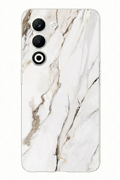 TechTree حافظة سيليكون مطبوعة بالرخام الأبيض متوافقة مع هاتف OPPO A5 4G