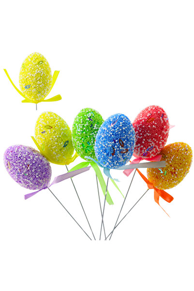 Three top online Ouă de Paște pe o sârmă cu modele colorate, panglică decorat...