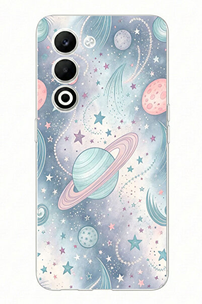 TechTree حافظة سيليكون ناعمة ملونة مطبوعة عليها كواكب متوافقة مع هاتف OPPO A5 4G