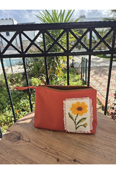 Handream Etamin Yellow Flower Hand Embroidered Makeup/Multipurpose/Gift Wallet