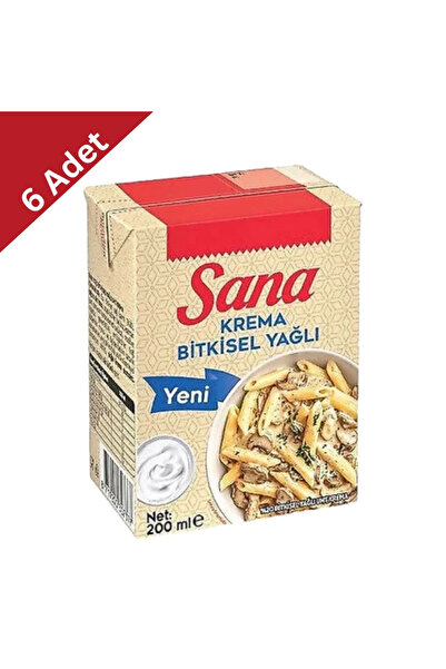 Sana Krema 200 ml x 6 Adet - Yemek ve Tatlılar İçin