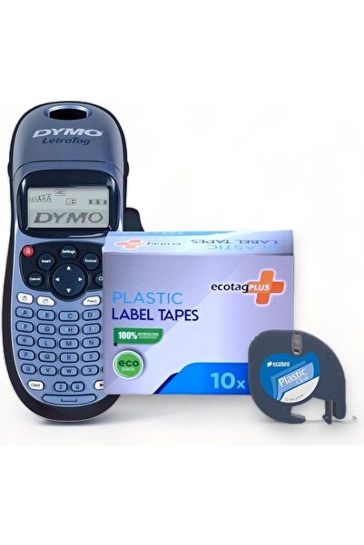 Dymo Letratag Etiket Yazıcı ve Ecotag Muadil Plastik Yedek Şerit Etiket 10'lu...