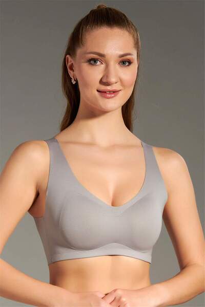 OBJE Women's Gray Sport Ghost Bra