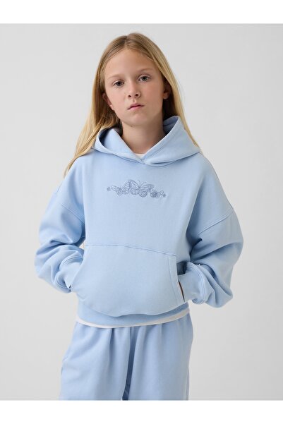 GAP Kız Çocuk Mavi VintageSoft Relaxed Logo Sweatshirt