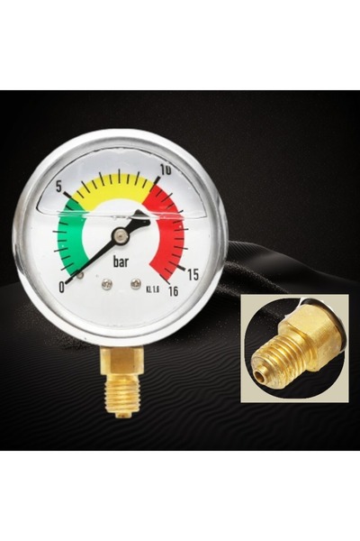 OEM Glycerin pressure gauge for herbicide, silver color, glass window