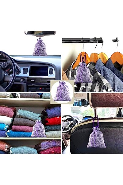 OEM Set of 25 sachets with natural lavender buds, textile material, purple, r...