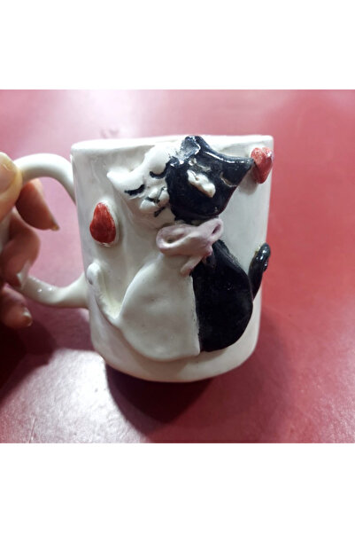 esdekor Large Ceramic Mug Handmade 9cm 1 Piece