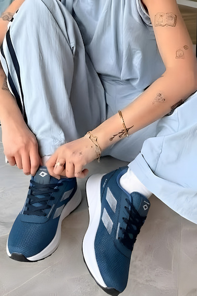 SOLAZER Kadın Ortopedik Elite Comfort Lacivert Sneaker Spor Ayakkabı