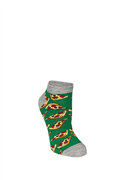 OBJE Men's Green Floor Pizza Pattern 3-Piece Socks