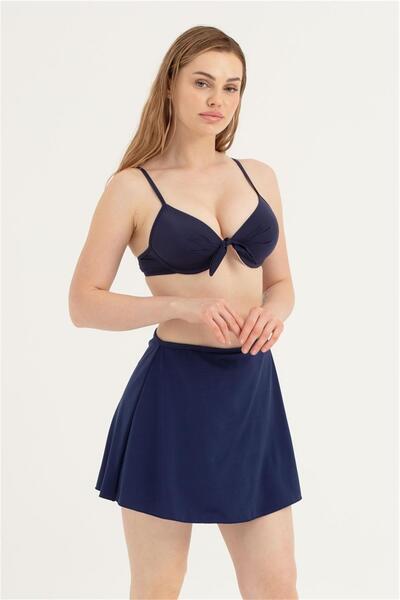 OBJE Women's Navy Blue Skirt with Shorts