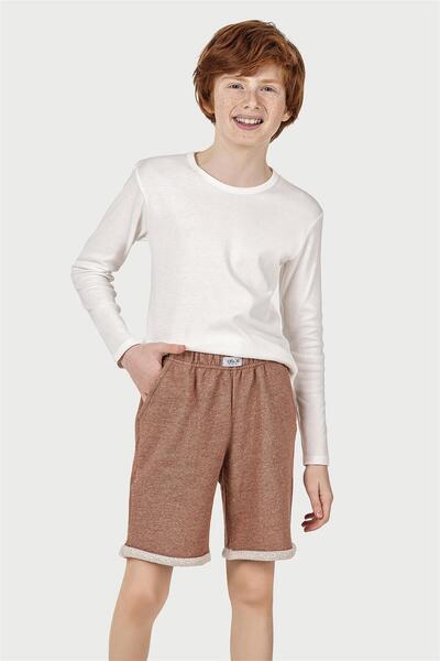 OBJE Cream Ribbed Men's Long Sleeve Undershirt