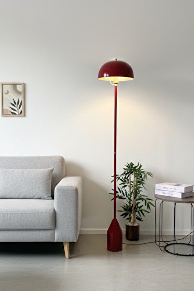 Luzarana Toms Bordo Lambader Modern Dekoratif Metal Tasarım Şık Yerden Aydınl...