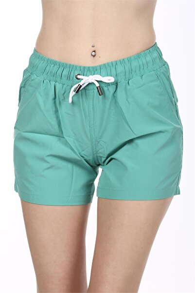 OBJE Women's Mint Two C Pocketed Plain Swim Shorts