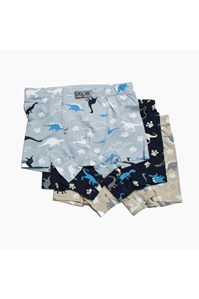 OBJE Boy's Dinosaur Pattern 3-Piece Boxer Briefs