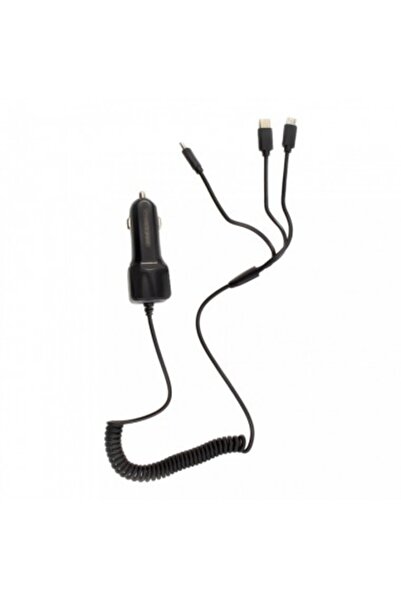 CarGuard Încărcător auto universal cu 3 mufe, Type-C, Micro-USB, Lightning iP...