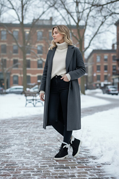 derisia Women's Genuine Suede Fur-Lined Lace-Up Boots – Lightweight and Suita...