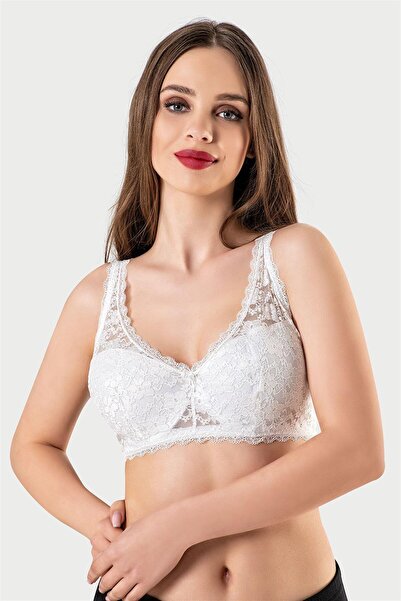 OBJE Kadın Ekru Push-Up Dantelli Sütyen
