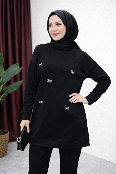 moda civinx Hijab Tunic with Bow and Stones