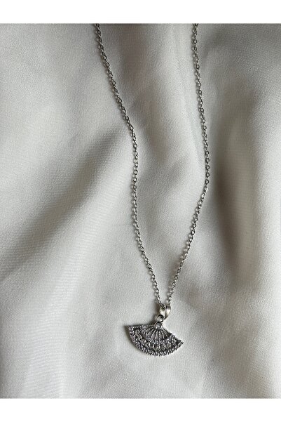 lotusbybuket قلادة مروحية الشكل من الفولاذ المقاوم للصدأ باللون الفضي/الفضي ا...