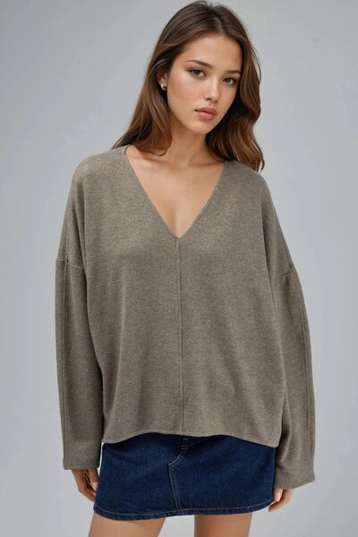 Hiccup Μπλούζα BUSEM με λαιμόκοψη V και μακριά μανίκια