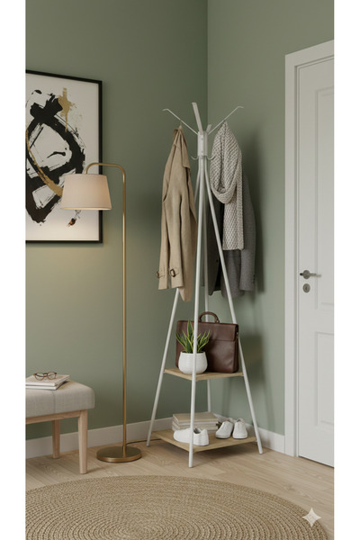 Generic Modern Standing Garment Rack – 180 cm Tall Space-Saving Design