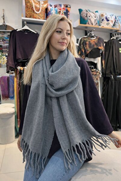 Çeşme Home Thick Textured Tassel Shawl – 50X200 cm (Color Options Available)