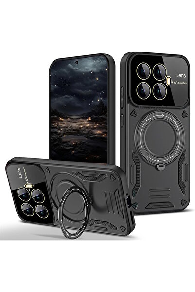 m.tk moveteck حافظة Mi 15T Pro مع حامل حلقي قابل للدوران من Magsafe وحماية لع...