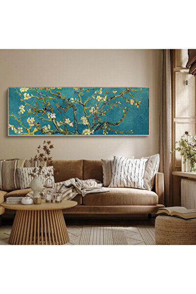 Tuba Decor Tek Parça Gerçek Ahşap Yatay Panorama Çerçeveli Tablo renkli tablo