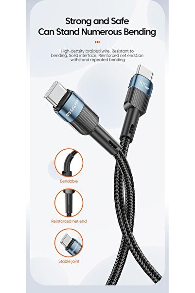 essager USB C to USB C Cable 60W for MacBook Pro/Air Charger