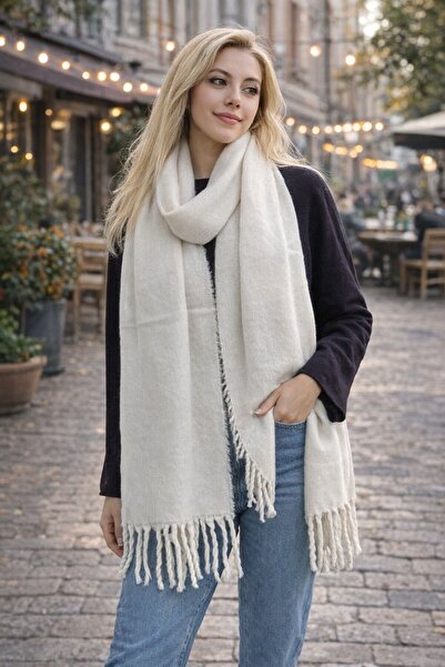 Çeşme Home Thick Textured Tassel Shawl – 50X200 cm (Color Options Available)