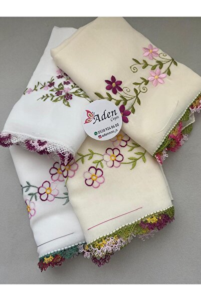 EL YAPIMI 4 adet iğne oyası nakışlı namaz örtüsü