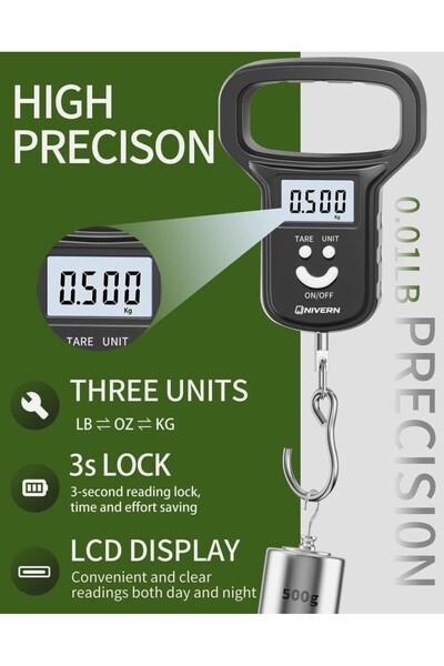 NIVERTA ÇANTA Digital Hook Scale – Portable Luggage and Fishing Scale