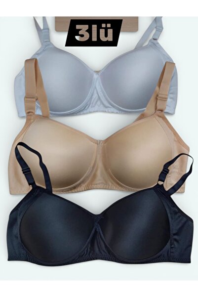 SATTENS 3-Pack Wireless Plus Size Bra C Cup