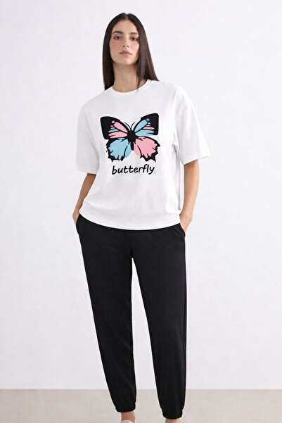 Gutsy Women'S/Girls' T-Shirt Tracksuit Set Butterfly Model